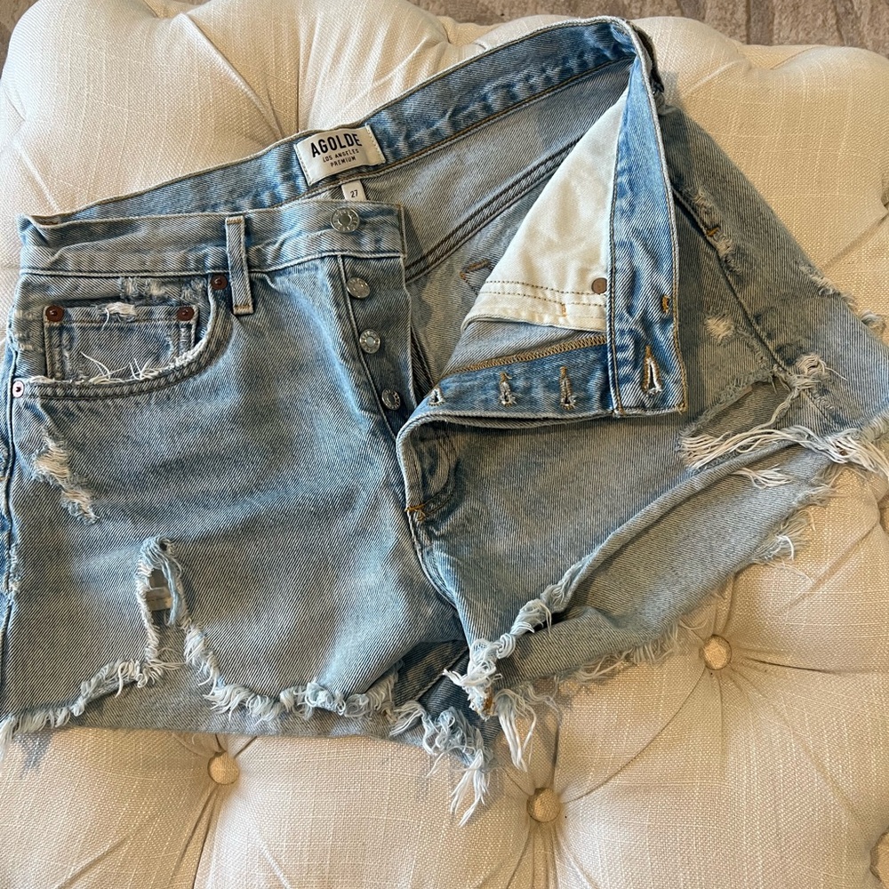 Agolde Distressed Denim Shorts